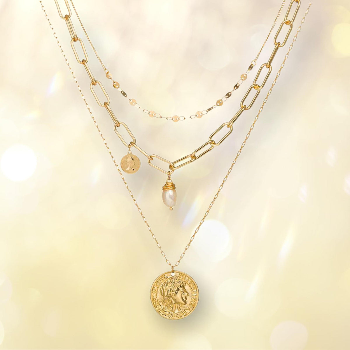 Necklace - Clover 10mm  18K Yellow Gold – Marzia Empire