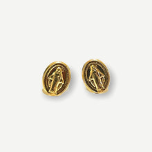 Load image into Gallery viewer, Stud Earrings - Lightweight Mama Mary | 18K Yellow Gold
