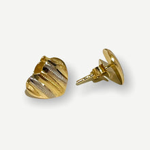 Load image into Gallery viewer, Stud Earrings - Heart MZE03 | 18K Two-Tone Gold
