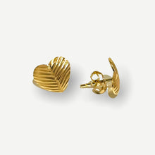 Load image into Gallery viewer, Stud Earrings - Heart MZE04 | 18K Yellow Gold
