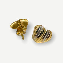 Load image into Gallery viewer, Stud Earrings - Heart MZE03 | 18K Two-Tone Gold
