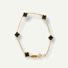 Load image into Gallery viewer, Bracelet - Clover - Black 9mm | 18K Yellow Gold
