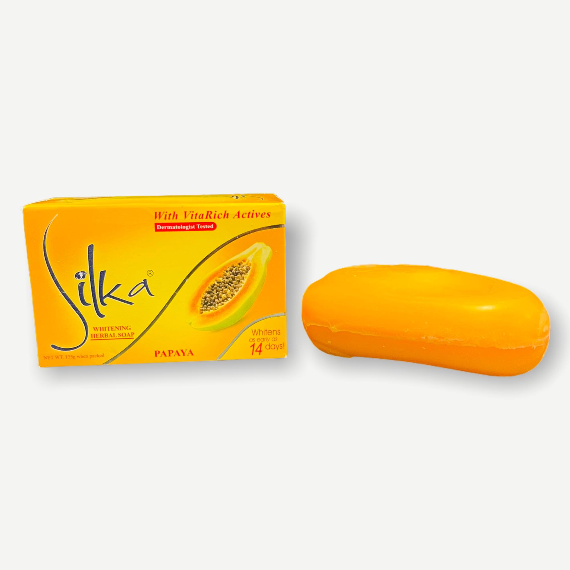 Silka Whitening Orange Papaya Soap Enriched with Vitamin E