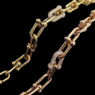 Bracelet - All Chain with stones | 18K Yellow or Rose Gold