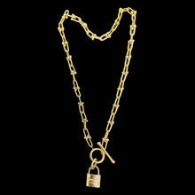 Load image into Gallery viewer, Necklace - All Chain x Lock Pendant  | 18K Yellow Gold
