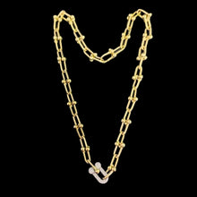 Load image into Gallery viewer, Necklace - All Chain with stones | 18K Yellow Gold
