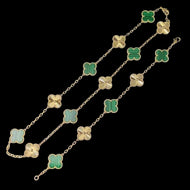 Jewelry Set - Clover Gold and Green | 18K Yellow Gold