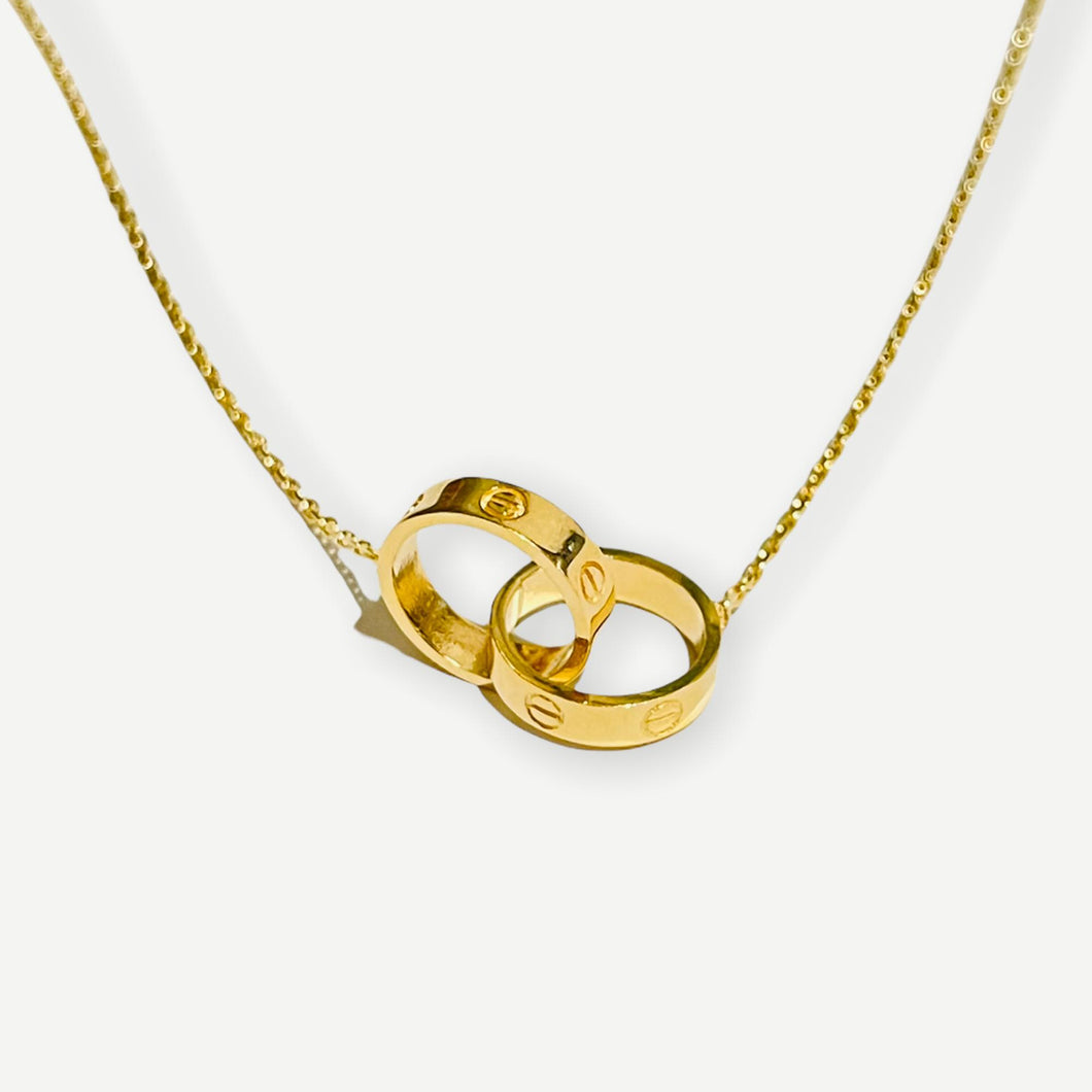 Necklace - Interlocking Circle | 18K Yellow Gold