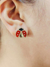 Load image into Gallery viewer, Stud Earrings - Ladybug | 18K Yellow or Rose Gold
