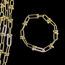 Load image into Gallery viewer, Bracelet - All Chain with stones | 18K Yellow or Rose Gold
