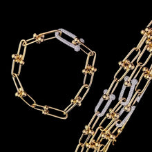 Load image into Gallery viewer, Bracelet - All Chain with stones | 18K Yellow or Rose Gold
