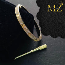 Load image into Gallery viewer, Bangle - Single Screw with stones | 18K Yellow, White or Gold
