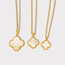Load image into Gallery viewer, Necklace - Clover (White) | 18K Yellow Gold
