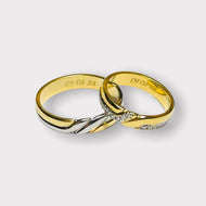 Ring - Wedding Band 001 | 18K Two-Tone Gold (Yellow & White)