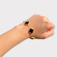 Load image into Gallery viewer, Bracelet - Clover - Black 14mm | 18K Yellow Gold
