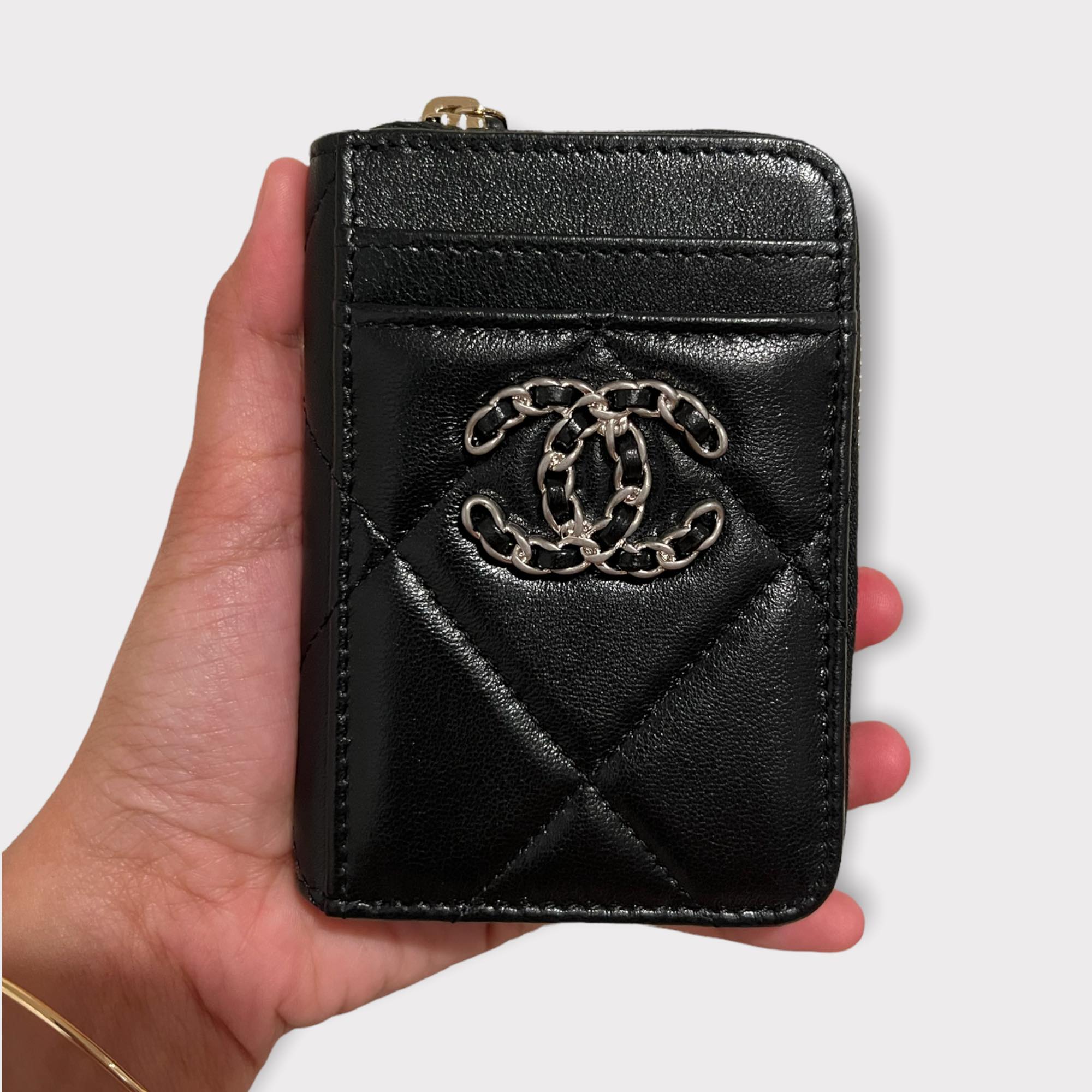 chanel zipped coin purse