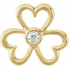 Load image into Gallery viewer, Stud Earrings - Three Clover with Diamond  | 18K Yellow Gold
