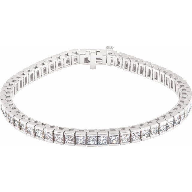 Bracelet - Accented Line | 18K White Gold