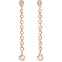 Load image into Gallery viewer, Stud Earrings - Diamond Bezel Set Chain | 14K Yellow, White or Rose Gold
