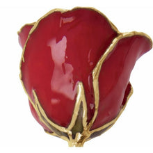 Load image into Gallery viewer, 24K Roses - Lacquered Rose with Gold Trim - Red Rose
