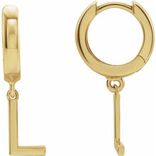 Load image into Gallery viewer, Earrings - Letter A to Z Huggie | 18K Yellow Gold
