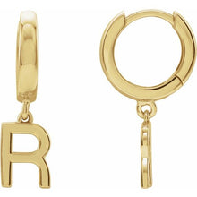 Load image into Gallery viewer, Earrings - Letter A to Z Huggie | 18K Yellow Gold
