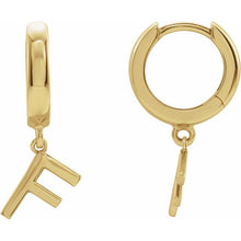 Load image into Gallery viewer, Earrings - Letter A to Z Huggie | 18K Yellow Gold
