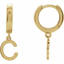 Load image into Gallery viewer, Earrings - Letter A to Z Huggie | 18K Yellow Gold
