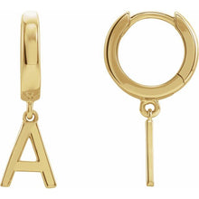 Load image into Gallery viewer, Earrings - Letter A to Z Huggie | 18K Yellow Gold
