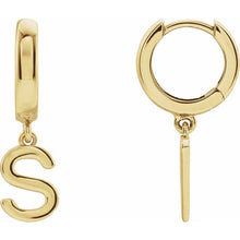 Load image into Gallery viewer, Earrings - Letter A to Z Huggie | 18K Yellow Gold
