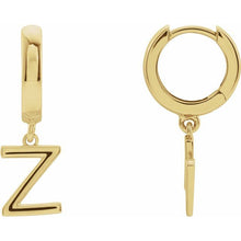 Load image into Gallery viewer, Earrings - Letter A to Z Huggie | 18K Yellow Gold
