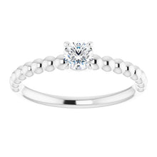 Load image into Gallery viewer, Ring - Solitaire Beaded Diamond Engagement | 18K White Gold
