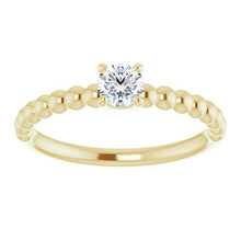 Load image into Gallery viewer, Ring - Solitaire Beaded Diamond Engagement | 18K Yellow Gold
