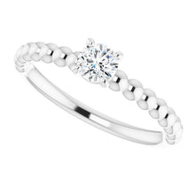 Load image into Gallery viewer, Ring - Solitaire Beaded Diamond Engagement | 18K White Gold
