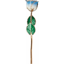 Load image into Gallery viewer, 24K Roses - Lacquered Rose with Gold Trim - Cream Blue Rose
