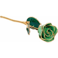 24K Roses - Lacquered Rose with Gold Trim - Peridot Colored Rose