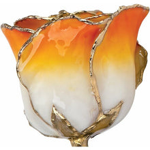 Load image into Gallery viewer, 24K Roses - Lacquered Rose with Gold Trim - Cream Orange Rose
