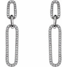 Load image into Gallery viewer, Earrings - Link with Diamonds | 14K Yellow, White &amp; Rose Gold
