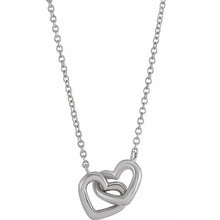 Load image into Gallery viewer, Necklace - Interlocking Heart | 18K White Gold
