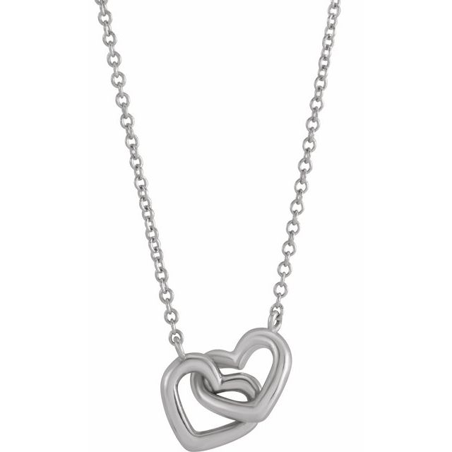 Necklace - Interlocking Heart | 18K White Gold