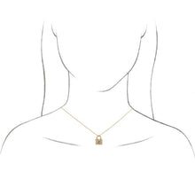 Load image into Gallery viewer, Necklace - Lock with Diamonds | 14K Yellow, White &amp; Rose Gold
