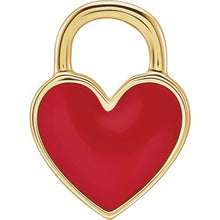 Load image into Gallery viewer, Pendant - Heart (Red Enamel)  | 14K Yellow, White or Rose Gold
