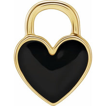 Load image into Gallery viewer, Pendant - Heart (Black Enamel)  | 14K Yellow, White or Rose Gold
