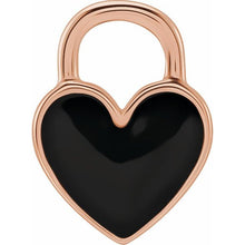 Load image into Gallery viewer, Pendant - Heart (Black Enamel)  | 14K Yellow, White or Rose Gold
